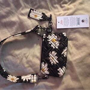 Lug Black and White Geometric Wristlet Clutch